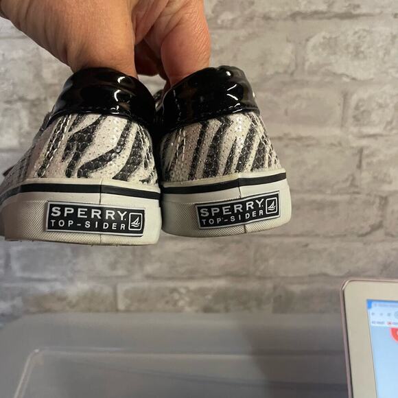 Sperry Sequin Zebra Shoes Size 6.5 Angelfish Loafer - Picture 2 of 5